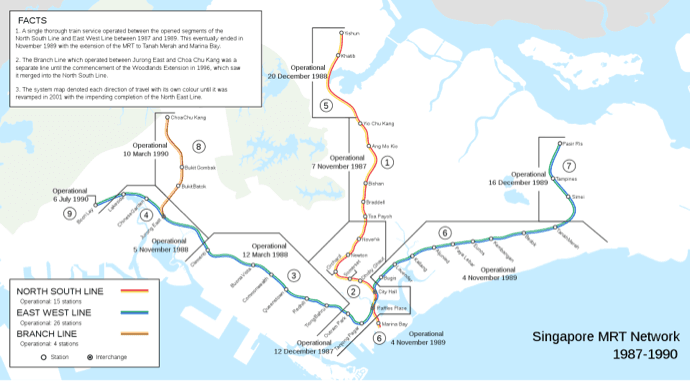 The first MRT map Singapore